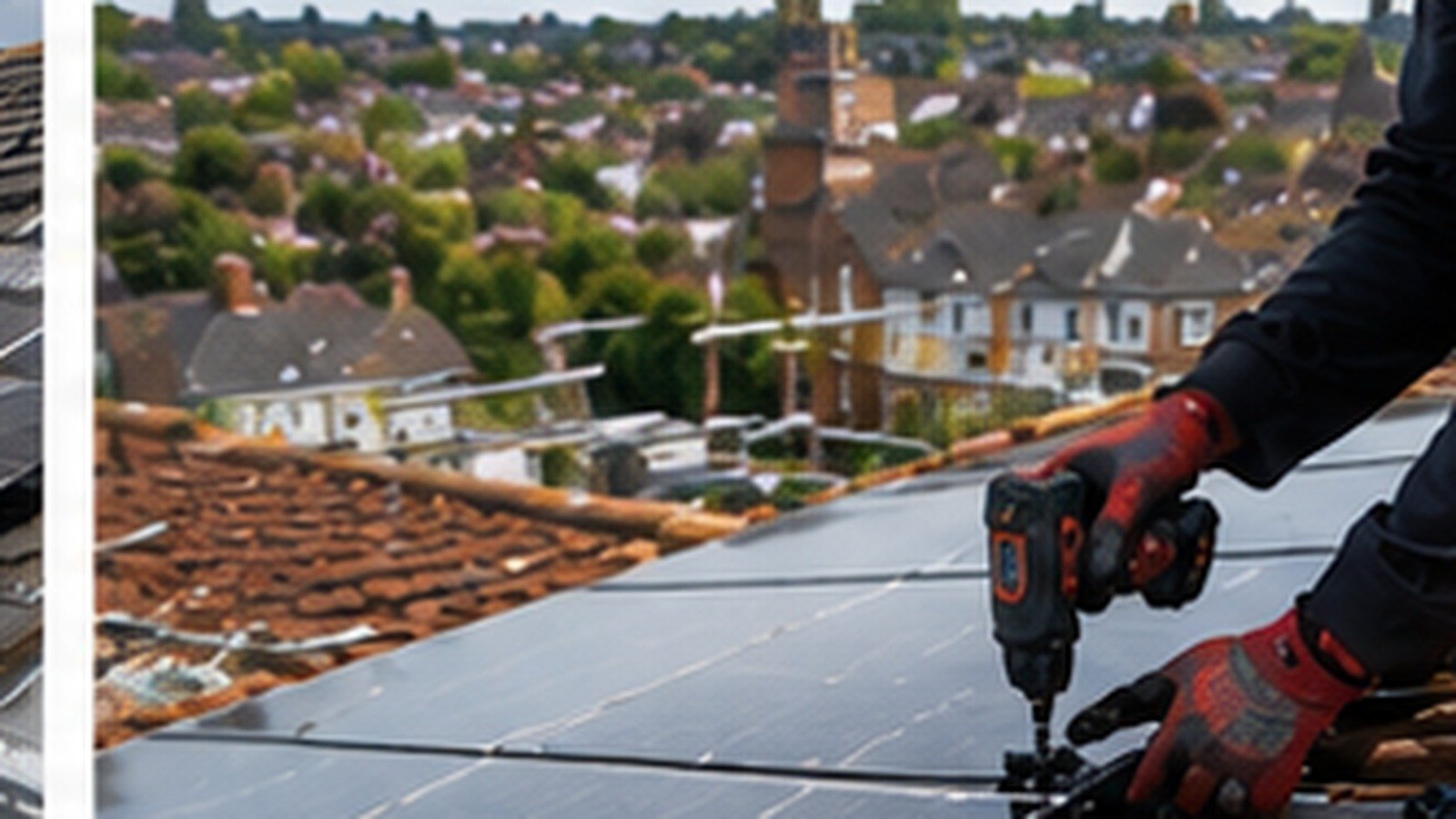 Solar installation in progress on a Nottingham home